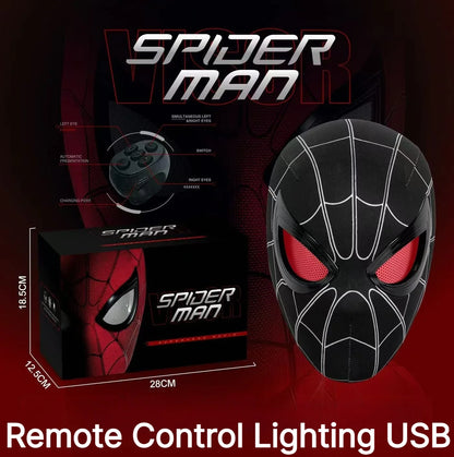 Miles Spider-Man 1:1 Scale Electronic Mask With Moving Glowing Eyes Ring Control Cosplay Toy