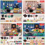 Kids Kitchen Toys Set 92/86/69/59PCS Play Kitchen Accessories Kit with Play Pots Pretend Food