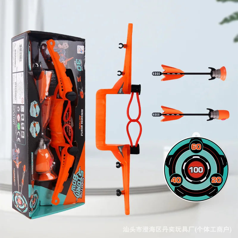 Outdoor Shooting Game Whistle Bow Arrow Set Portable Outdoor Sports Entertainment Toy