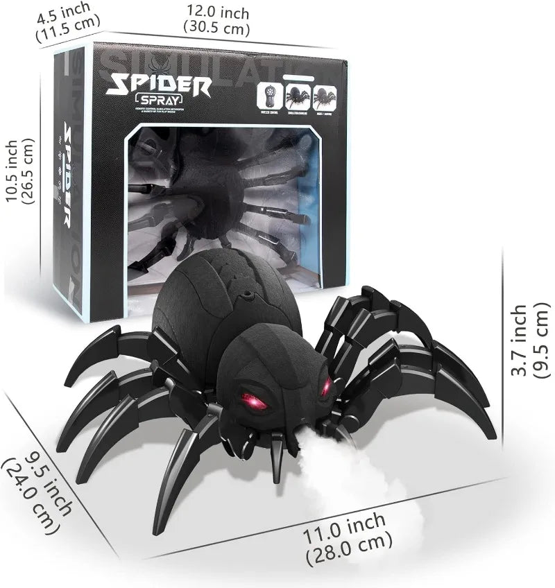 RC Spider Robot Remote Control Spider Toys with Spray/Light/Music Gifts for 6 -12 Year Old Kids