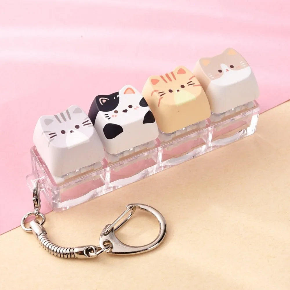 4 Keys Cat Fidget Keychain