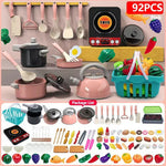 Kids Kitchen Toys Set 92/86/69/59PCS Play Kitchen Accessories Kit with Play Pots Pretend Food
