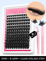 GROINNEYA Lash Clusters Kit Fluffy Individual Lashes C Curl Cluster DIY Lash Extension Kit