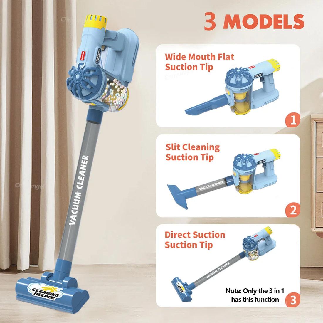 Kids Vacuum Cleaner Toy Electric Realistic Pretend Play Housekeeping Cleaning Set for Toddlers