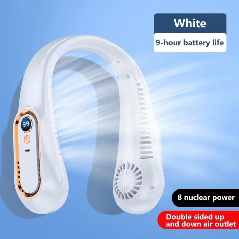 Electric Hanging Neck Fan Portable Bladeless Mini Rechargeable  Air Cooler