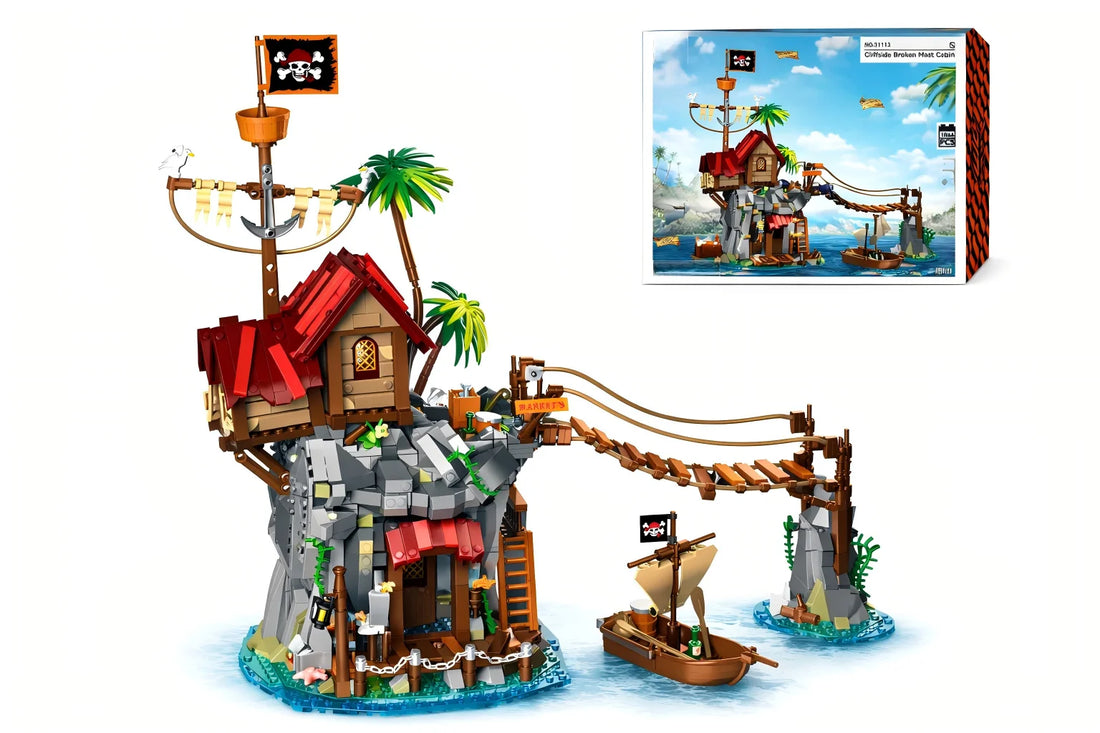 Pirate Cliffside Hideout Collectible Building Blocks Set STEM