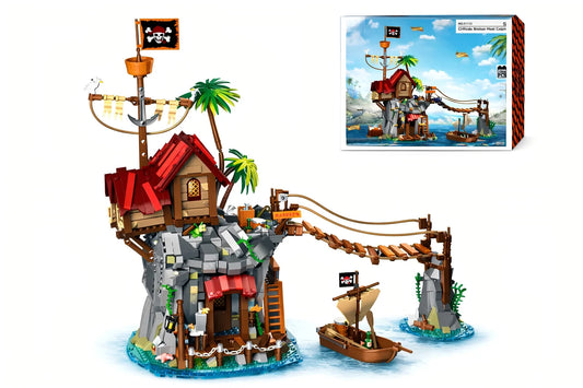 Pirate Cliffside Hideout Collectible Building Blocks Set STEM