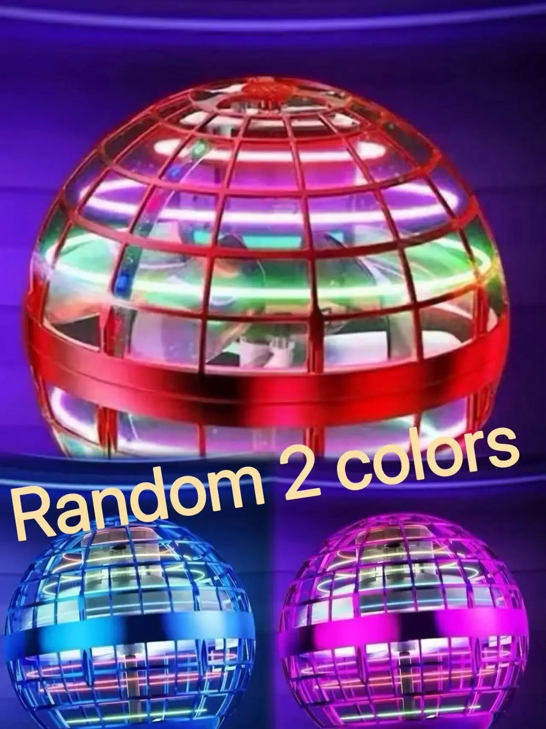 Flying Ball Children's Hand Controlled Color LED Cosmic Globe 360 ° Rotating Suspension Ball Suitable for Indoor and Outdoor Toy