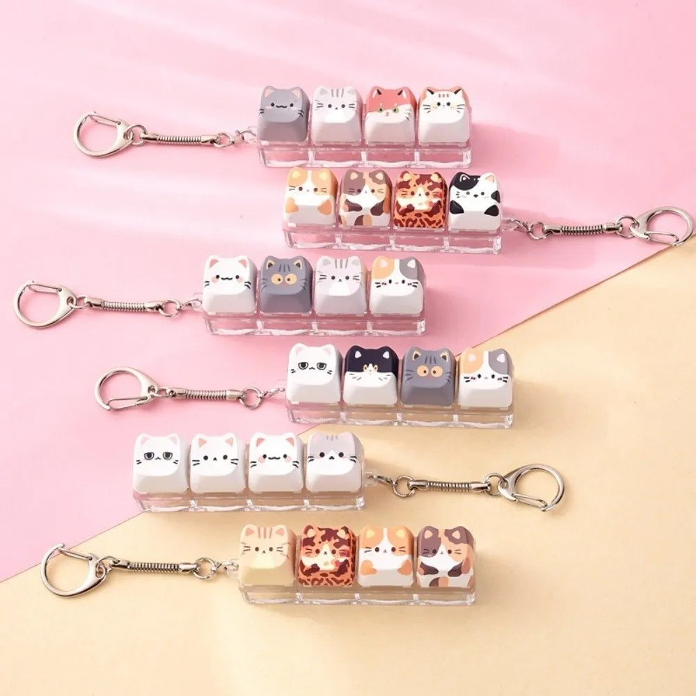 4 Keys Cat Fidget Keychain