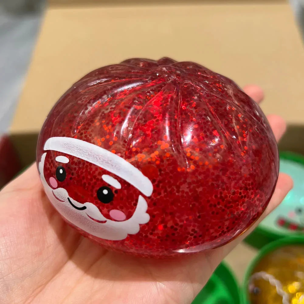 Christmas Dumpling Squishy Toy — Snowman, Santa & Elk Squeeze Ball | Holiday Gift