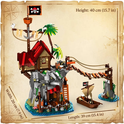 Pirate Cliffside Hideout Collectible Building Blocks Set STEM