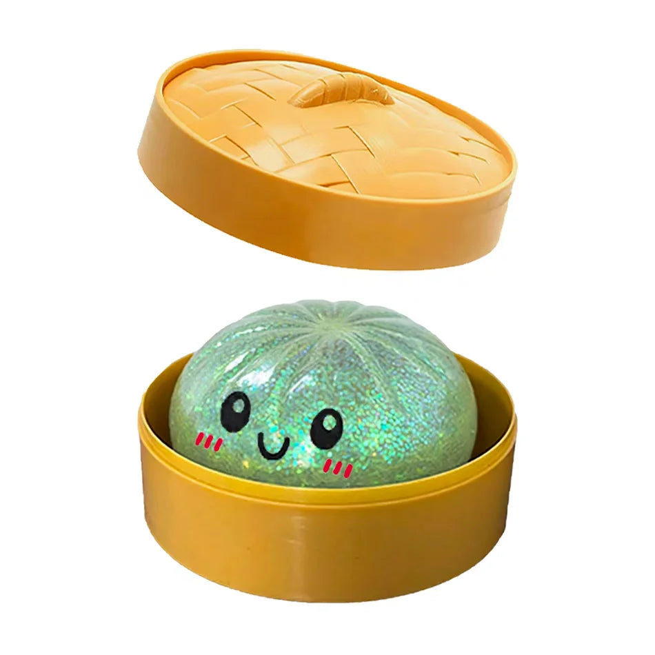 Glitter Dumpling Glitter Dumpling Squishy with Box Dumplings Sensory Squeeze Toy