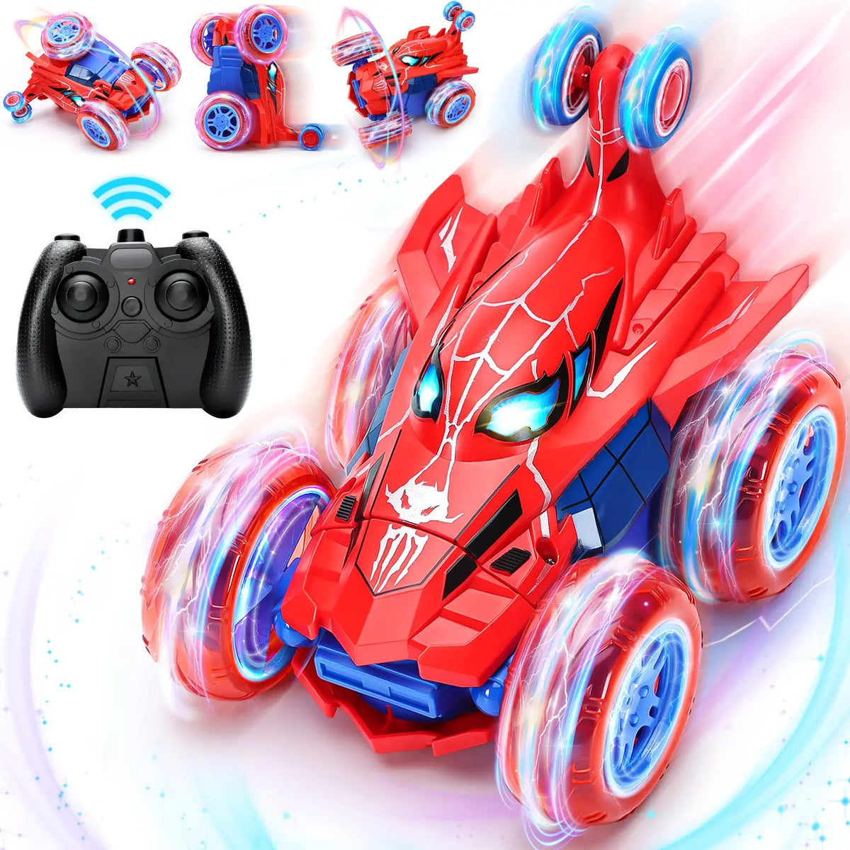 Red RC Car Spider Theme - Tumbling Action, 2.4GHz, Fun Toy