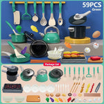 Kids Kitchen Toys Set 92/86/69/59PCS Play Kitchen Accessories Kit with Play Pots Pretend Food