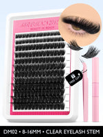 GROINNEYA Lash Clusters Kit Fluffy Individual Lashes C Curl Cluster DIY Lash Extension Kit