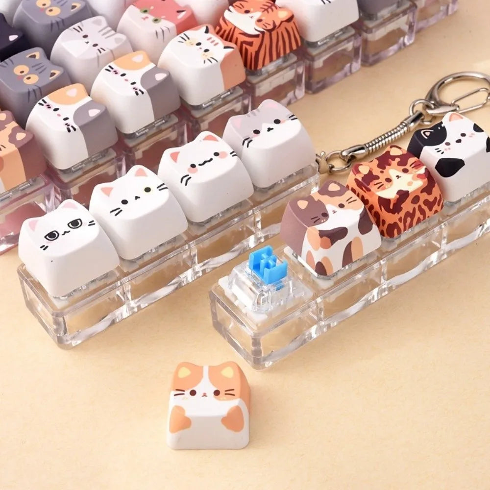 4 Keys Cat Fidget Keychain