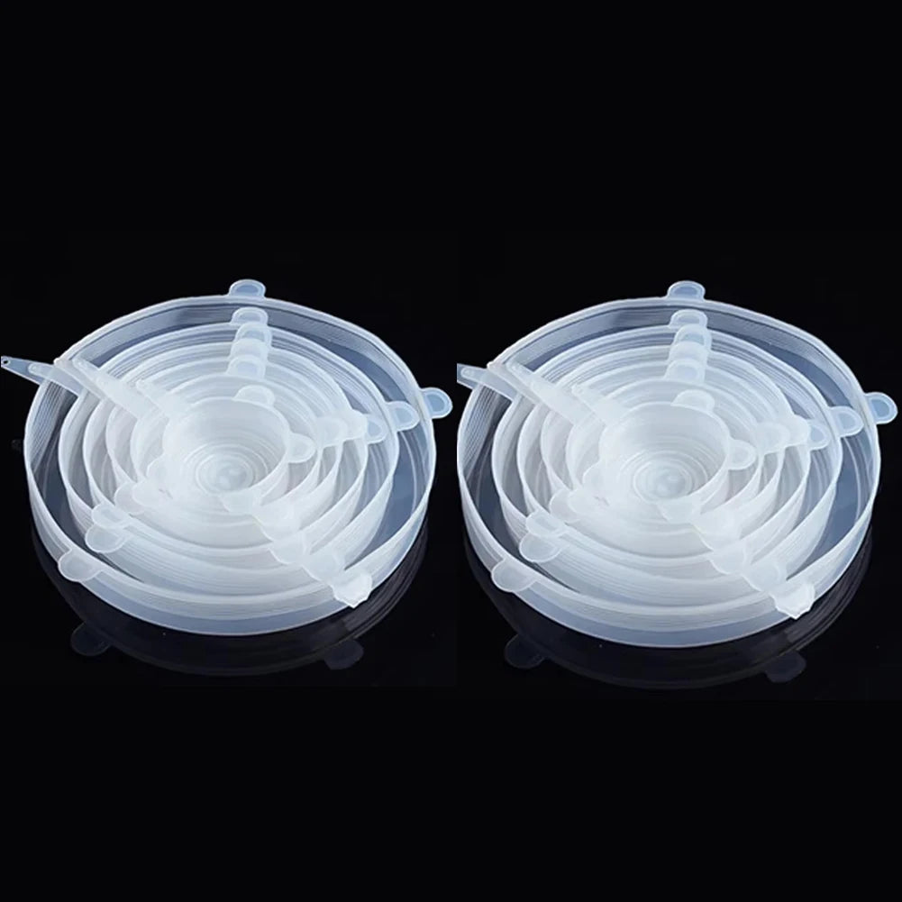6 Pcs Silicone Cover Stretch Lids for Kitchen Microwave Food Covers Bowl Caps Elastic Silicone