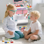 Deluxe Kids Doctor Play Set Pretend Play Medical Cart Trolley ECG Stethoscope Educational Role Play Toy Boys Girls Gift