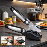Multifunctional Stainless Steel Can Opener, Side Cut Professional Tin & Bottle Opener, Ergonomic Grip Kitchen Gadget