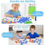150PCS Plum Blossom Building Blocks 3D Bricks STEM Educational Building Toys Interlocking Solid Plastic Discs Sets Gifts for Kid