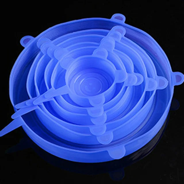 6 Pcs Silicone Cover Stretch Lids for Kitchen Microwave Food Covers Bowl Caps Elastic Silicone