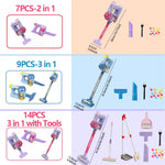 Kids Vacuum Cleaner Toy Electric Realistic Pretend Play Housekeeping Cleaning Set for Toddlers