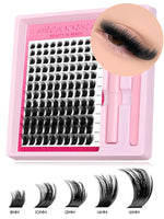 GROINNEYA Lash Clusters Kit Fluffy Individual Lashes C Curl Cluster DIY Lash Extension Kit
