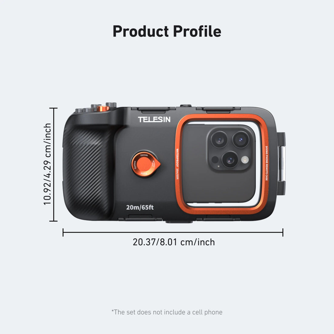 TELESIN Diving Waterproof Phone Case Universal Phone Camera with Remote Control