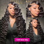 18/-40 42 Inch Loose Wave 13x6 HD Lace Frontal Wig Human Hair Brazilian Loose Deep Waves Curly Wigs Lace Front Wigs For Women