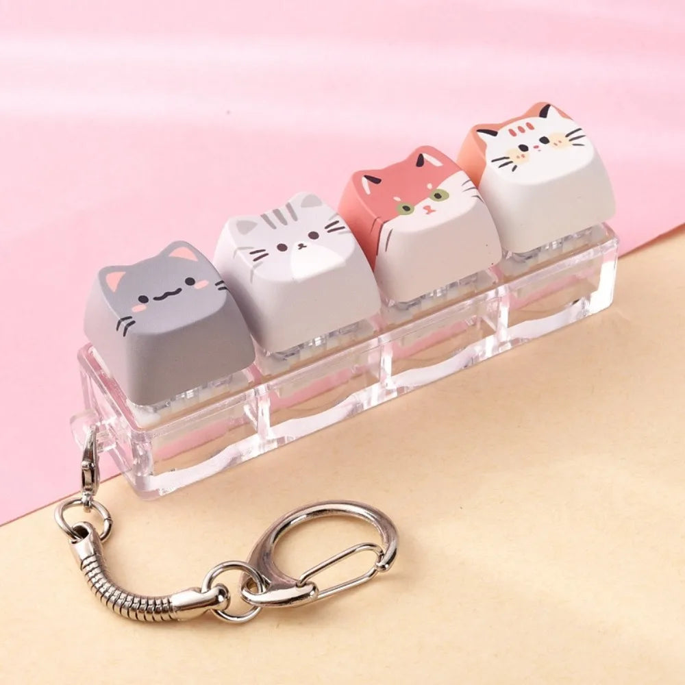 4 Keys Cat Fidget Keychain