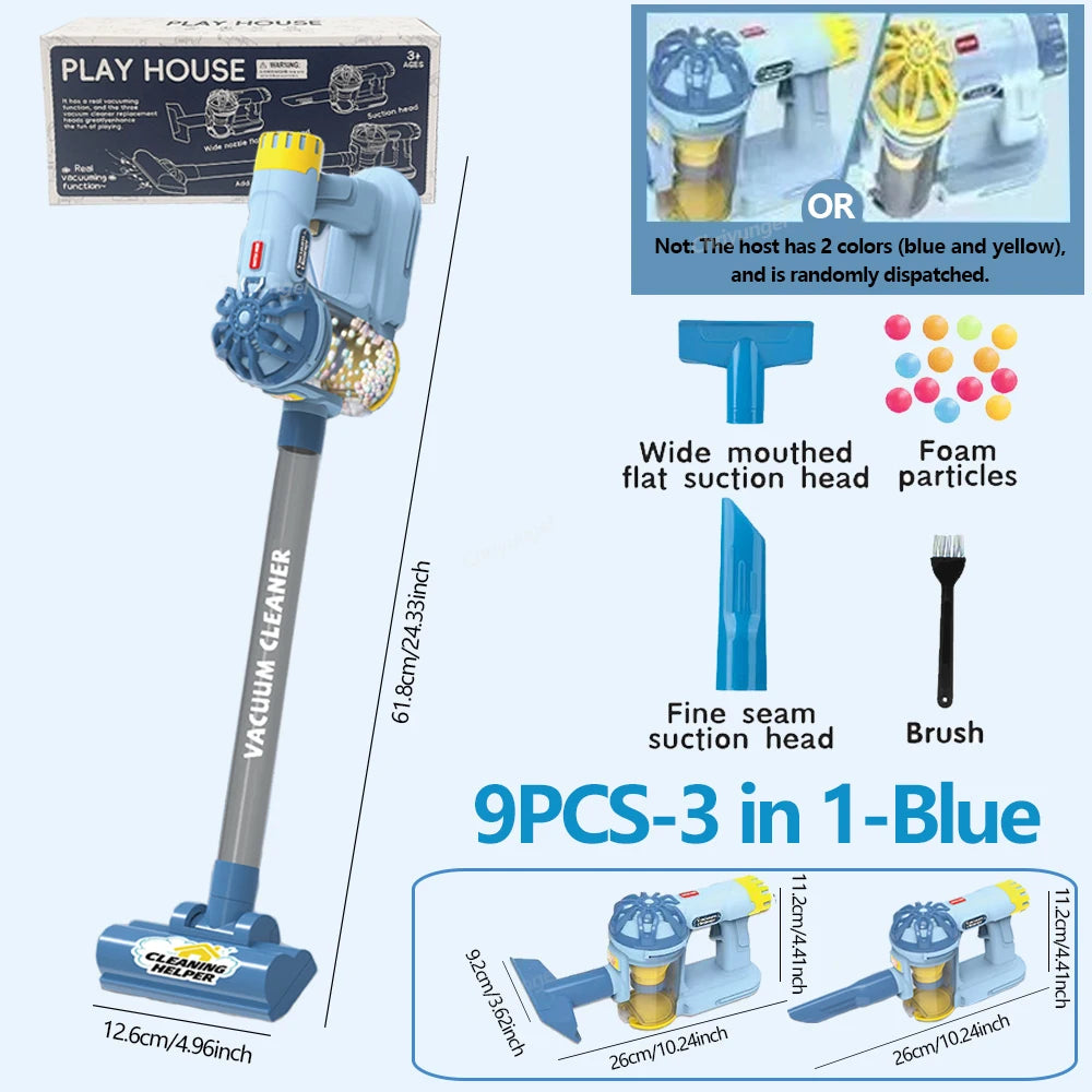 Kids Vacuum Cleaner Toy Electric Realistic Pretend Play Housekeeping Cleaning Set for Toddlers