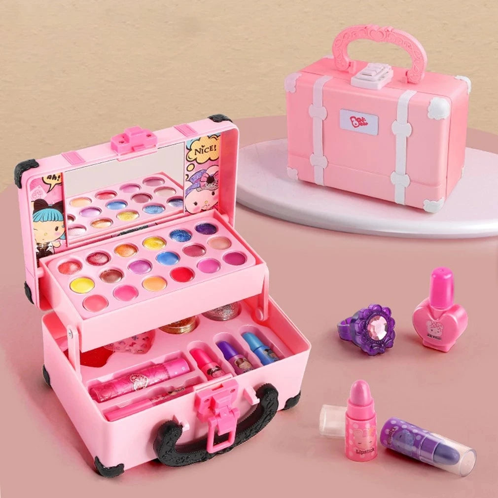 Children Makeup Cosmetics Pretend Playing Box Princess Make Up Girl Toy Play Set