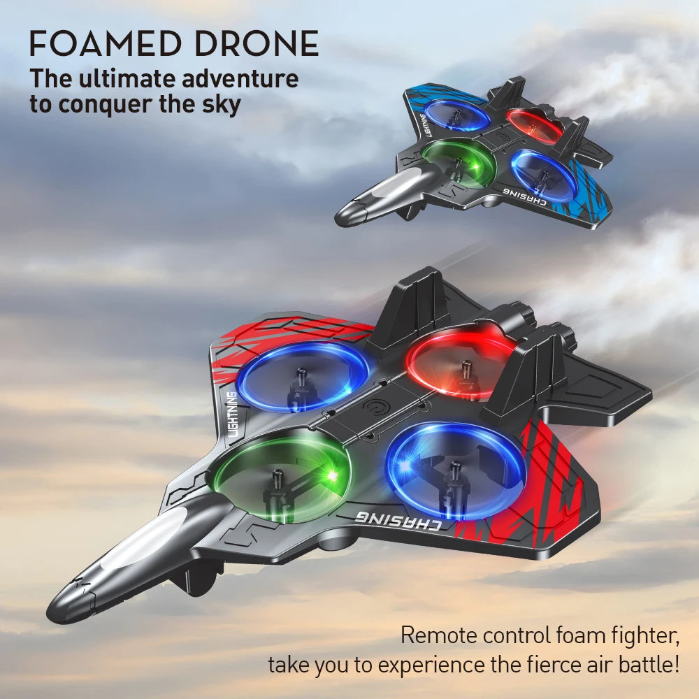 High Performance foam aircraft stunt intelligent fixed height hover 360 ° turn UAV remote LED lights