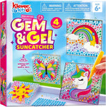 JOYFY 4PCS Window Art 2-in-1 Gems and Gels Suncatcher Diamond and Gels Arts & Crafts Toys