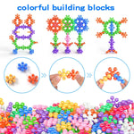 150PCS Plum Blossom Building Blocks 3D Bricks STEM Educational Building Toys Interlocking Solid Plastic Discs Sets Gifts for Kid