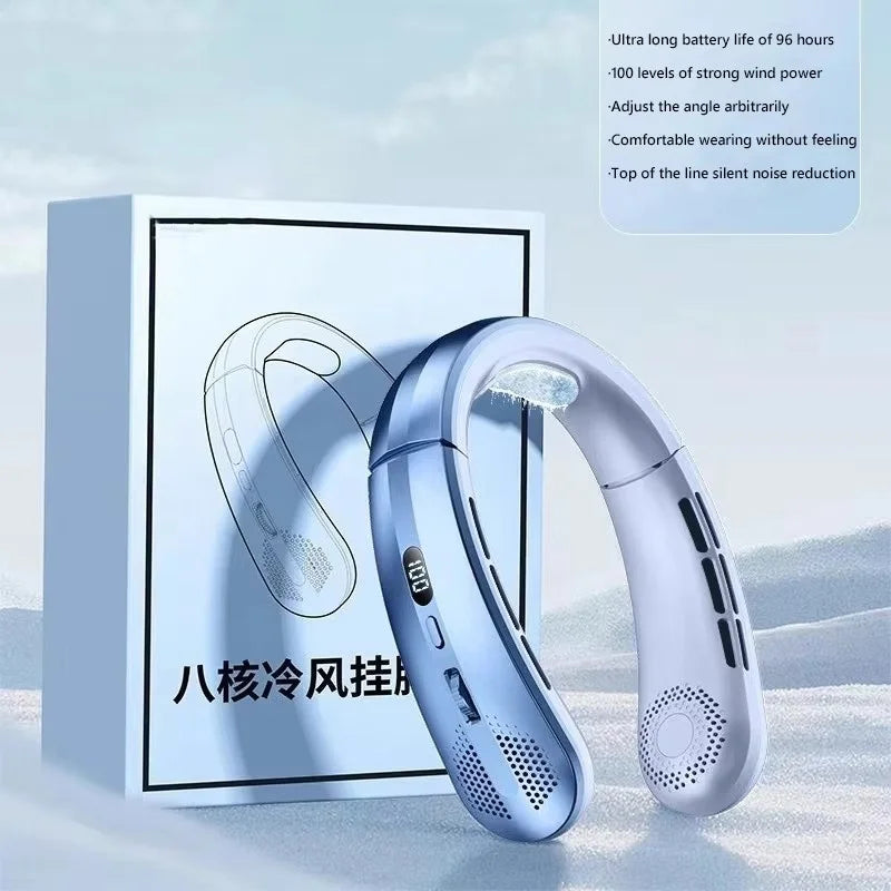 Electric Hanging Neck Fan Portable Bladeless Mini Rechargeable  Air Cooler