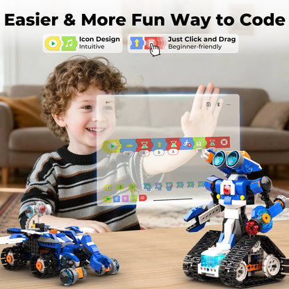 Apitor STEM 6-in-1 Robot J Building Kit APP Remote Control & Coding Toy Educational Robotics Fors Kids Ages 7+