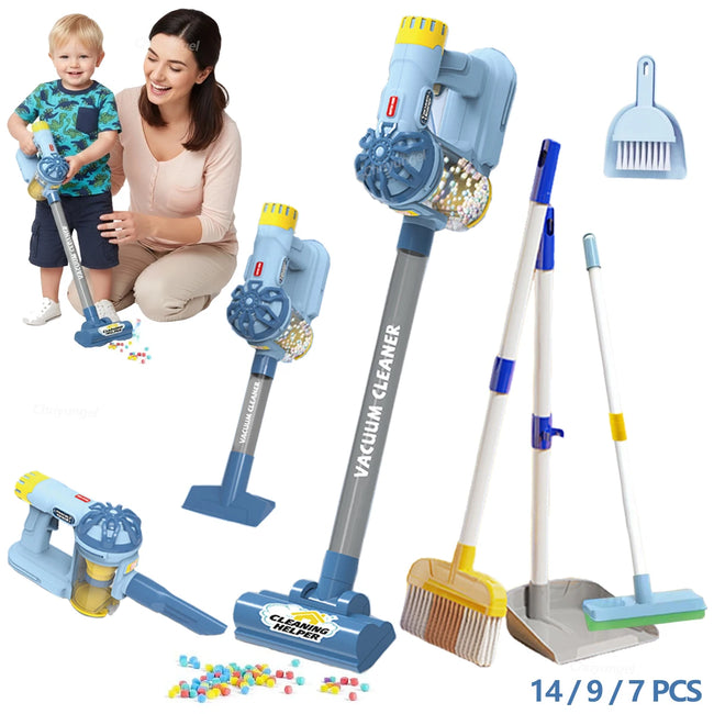 Kids Vacuum Cleaner Toy Electric Realistic Pretend Play Housekeeping Cleaning Set for Toddlers