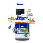 Deluxe Kids Doctor Play Set Pretend Play Medical Cart Trolley ECG Stethoscope Educational Role Play Toy Boys Girls Gift