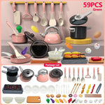 Kids Kitchen Toys Set 92/86/69/59PCS Play Kitchen Accessories Kit with Play Pots Pretend Food