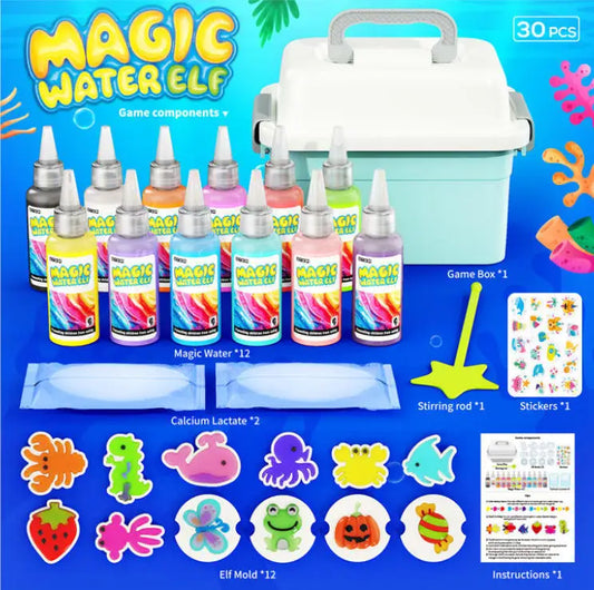 Magic Gel Water Beads Toy: 12-Pack DIY Fairy Garden Kit with Molds, STEM Sensory Squishy Toys,