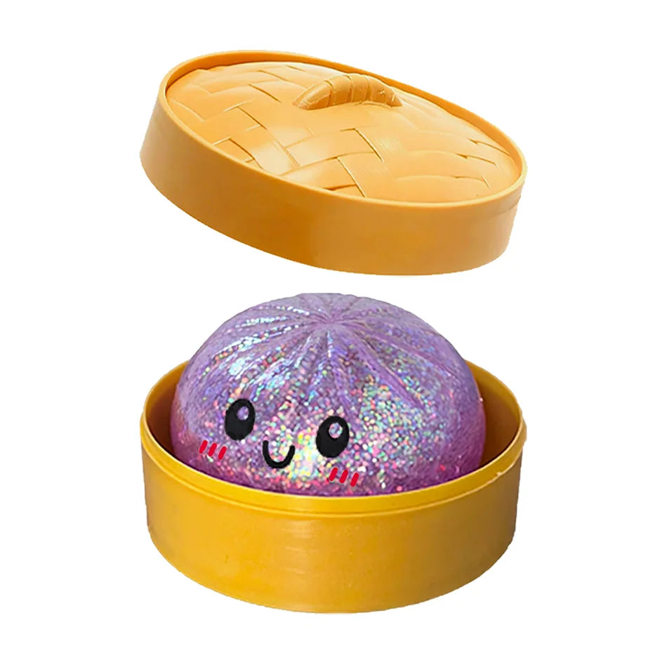 Glitter Dumpling Glitter Dumpling Squishy with Box Dumplings Sensory Squeeze Toy