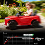 12V Kids Ride On Car, Licensed Ford Mustang Mach-E Electric Car with Remote Control, LED Light, Music, Red