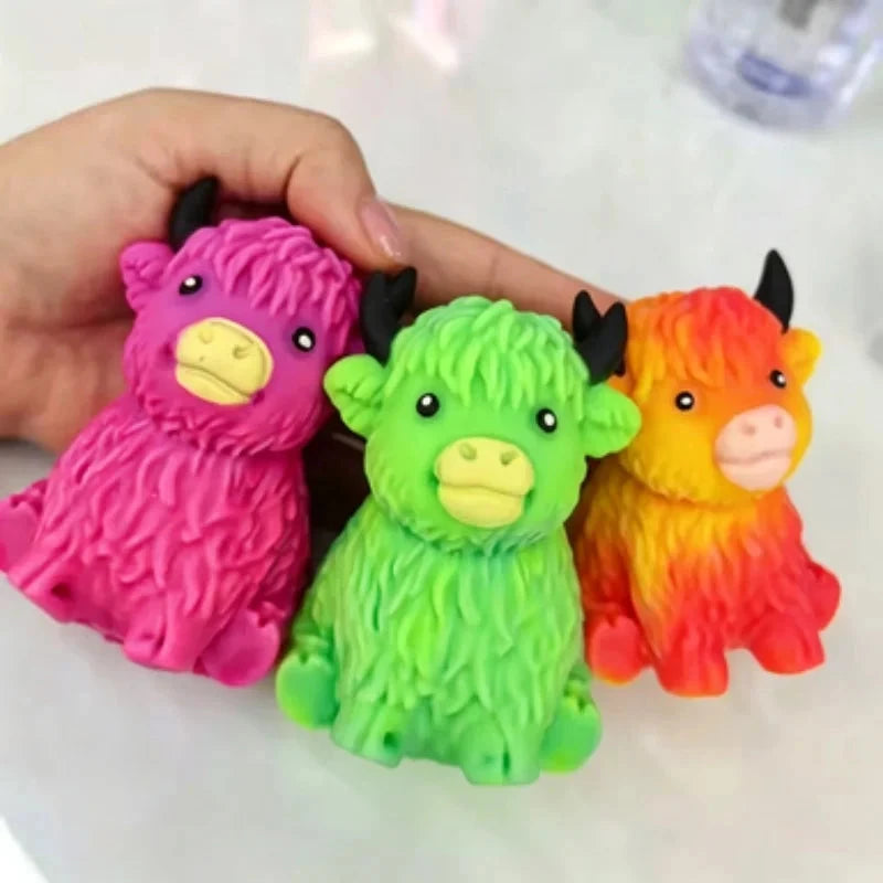 NeeDoH Scottish Highland Cow Squishy Slow Rebound Anxiety Relief  Squishy Toy