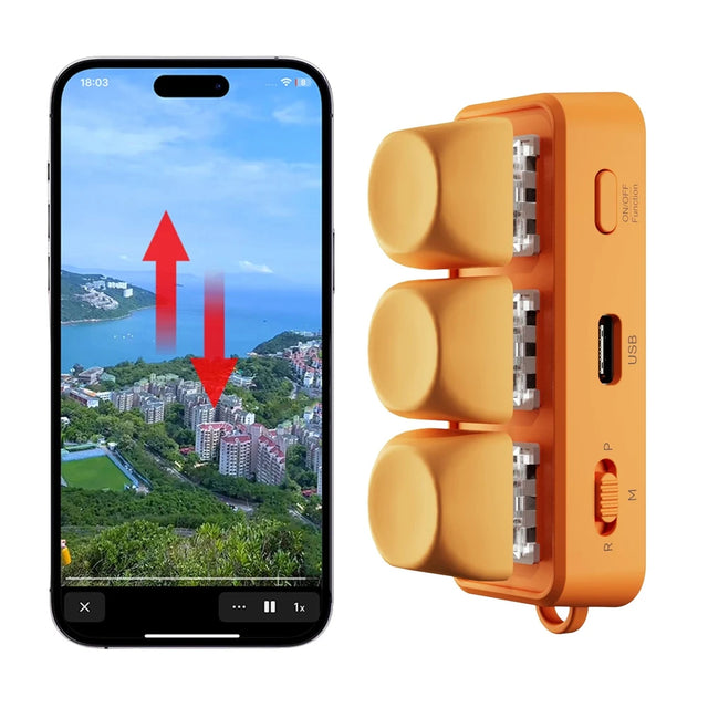 Bluetooth-compatible Multi-functional Keyboard Page Turner Fingertip Page Turner for Phone Taking Photos Camera Video