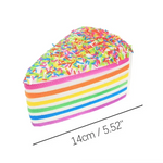 Rainbow Layer Cake Squishy Toy Colorful Slow Rising Stress Relief Fidget Toy Simulation Food Triangle Cake Squeeze Toy