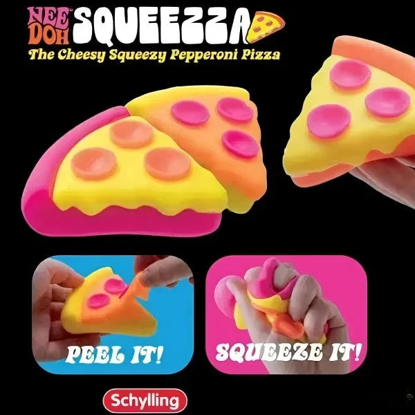 2026 Cheesy Pizza Squeeze Toy,  Squeezza Stress Relief Fidget Toy, Soft Textured Anxiety Relief Toy for Adults
