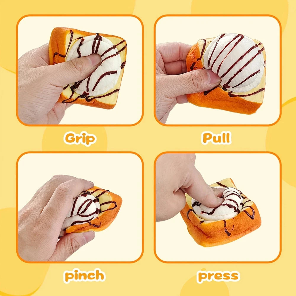 Slow Rising Toast Squishy Ice Cream Bread Soft Scented Stress Relief Toy