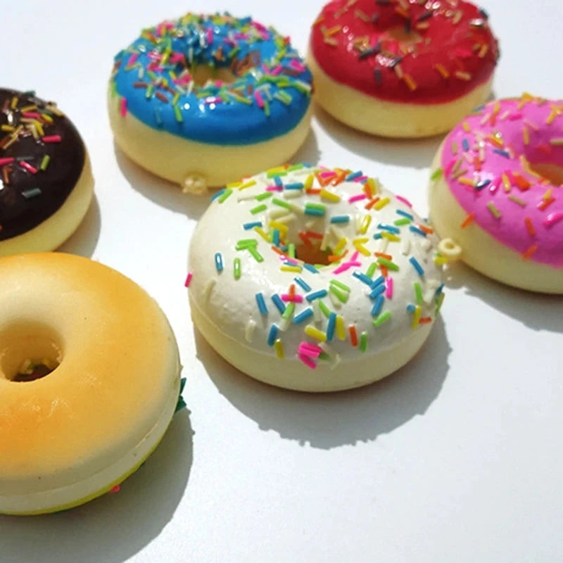 Chocolate Cake Roll Artificial Donut Mini Squishy Toy Simulation Food Photography Props Decoration Novelty 6.2CM Model