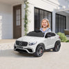 12V Toddler Ride On Car with Remote Control, Mercedes Benz AMG GLC63S Coupe, Electric Car with 2 Speed, MP3 Player, Light, Horn, Songs, Suspension, White